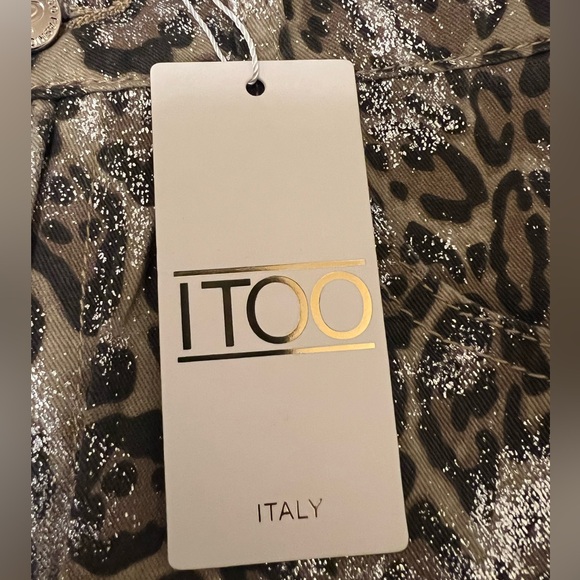 ITOO MOCHA Brown, Tab, Silver Metallic Leopard Wide Leg Pant - Picture 8 of 11